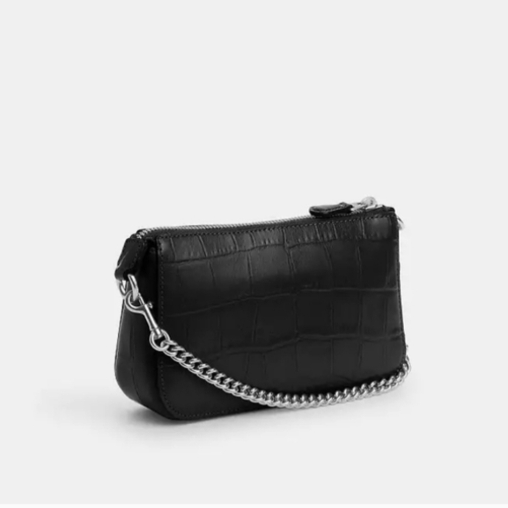 NWT! Black Croc-Embossed Chain Strap Nolita 19 Bag